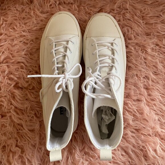 Feversole Platform Lace Up Sneakers  White NWT - Picture 4 of 5